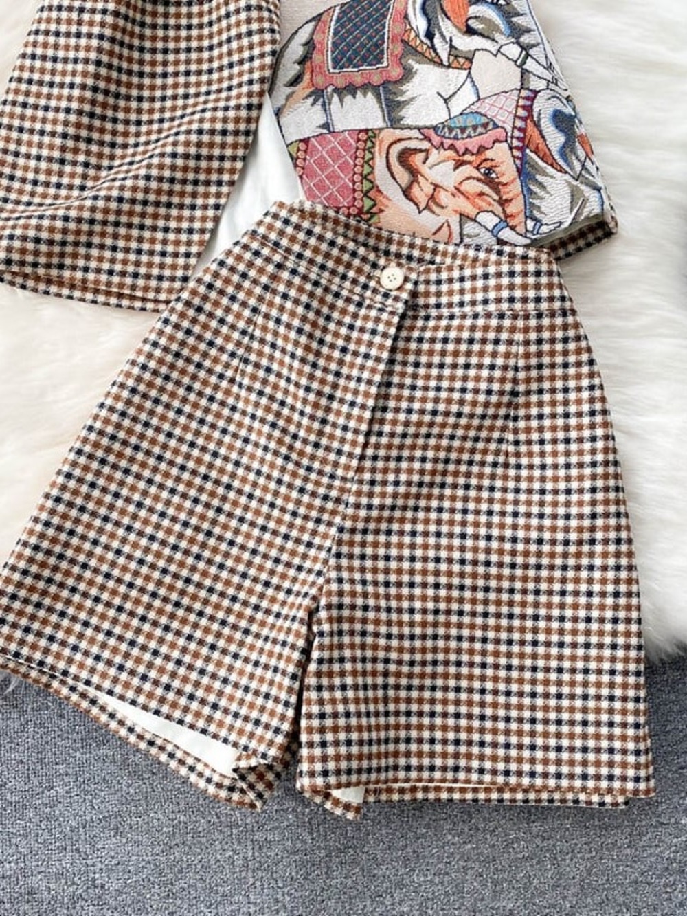 Vintage High-Waist A-Line 2 pieces in Brown - Picture 4 of 6